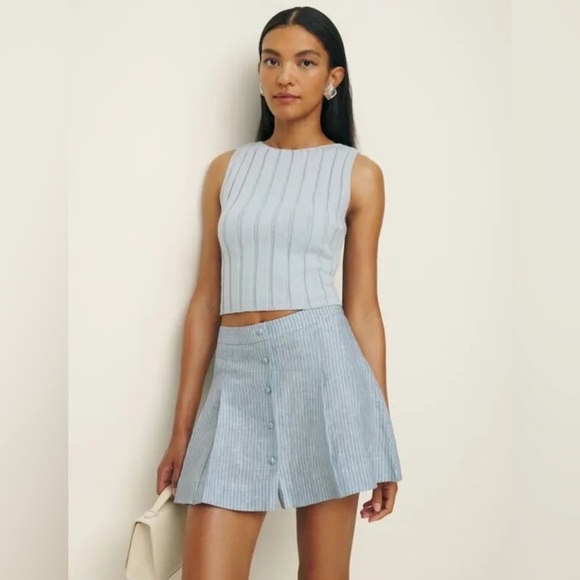 Reformation Mini Linen Skirt Size 0 B2105 - Picture 2 of 6